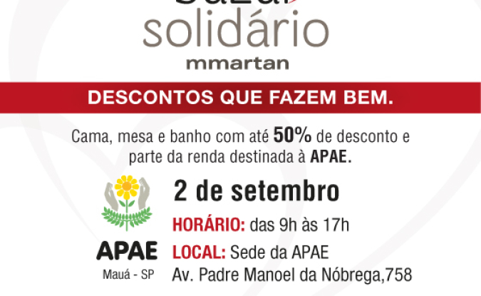 Bazar Solidário em prol da Apae de Mauá